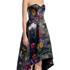 Parker Satin Floral Strapless Gown